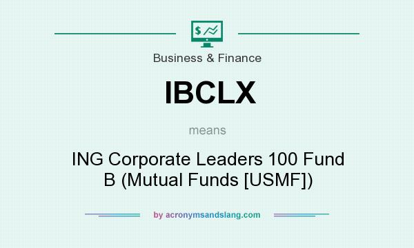 What does IBCLX mean? It stands for ING Corporate Leaders 100 Fund B (Mutual Funds [USMF])