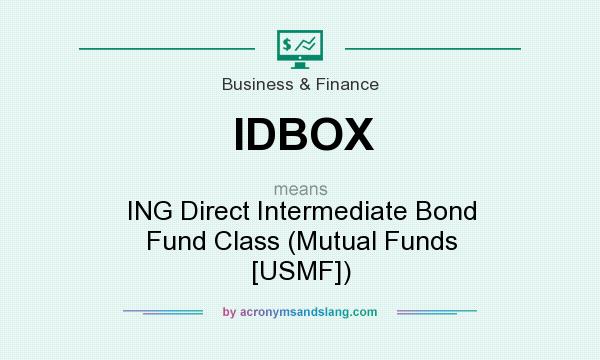 What does IDBOX mean? It stands for ING Direct Intermediate Bond Fund Class (Mutual Funds [USMF])