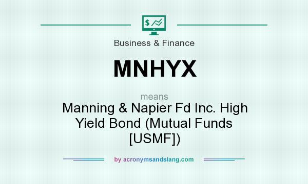 What does MNHYX mean? It stands for Manning & Napier Fd Inc. High Yield Bond (Mutual Funds [USMF])