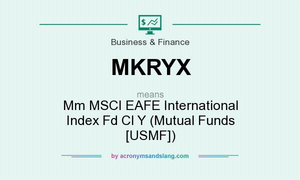 What does MKRYX mean? It stands for Mm MSCI EAFE International Index Fd Cl Y (Mutual Funds [USMF])