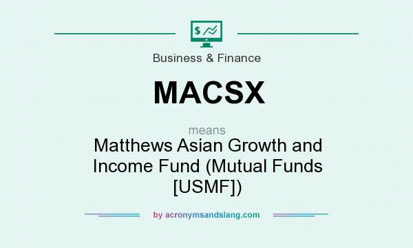 What does MACSX mean? It stands for Matthews Asian Growth and Income Fund (Mutual Funds [USMF])