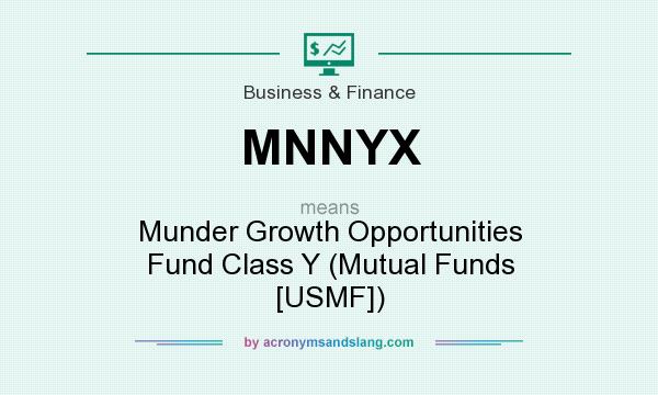 What does MNNYX mean? It stands for Munder Growth Opportunities Fund Class Y (Mutual Funds [USMF])
