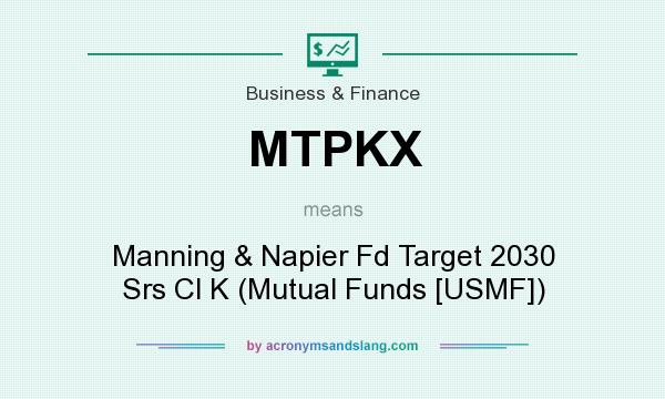 What does MTPKX mean? It stands for Manning & Napier Fd Target 2030 Srs Cl K (Mutual Funds [USMF])