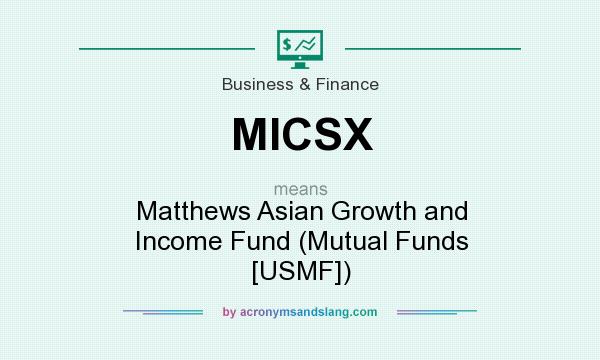 What does MICSX mean? It stands for Matthews Asian Growth and Income Fund (Mutual Funds [USMF])