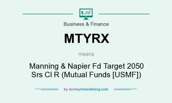 What does MTYRX mean? It stands for Manning & Napier Fd Target 2050 Srs Cl R (Mutual Funds [USMF])