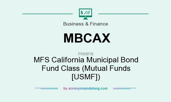 What does MBCAX mean? It stands for MFS California Municipal Bond Fund Class (Mutual Funds [USMF])