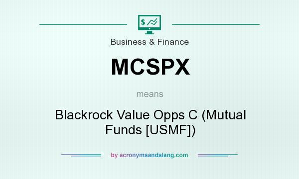 What does MCSPX mean? It stands for Blackrock Value Opps C (Mutual Funds [USMF])