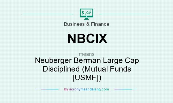 What does NBCIX mean? It stands for Neuberger Berman Large Cap Disciplined (Mutual Funds [USMF])