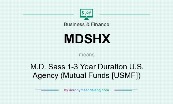 What does MDSHX mean? It stands for M.D. Sass 1-3 Year Duration U.S. Agency (Mutual Funds [USMF])