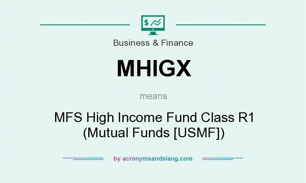 What does MHIGX mean? It stands for MFS High Income Fund Class R1 (Mutual Funds [USMF])