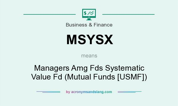 What does MSYSX mean? It stands for Managers Amg Fds Systematic Value Fd (Mutual Funds [USMF])