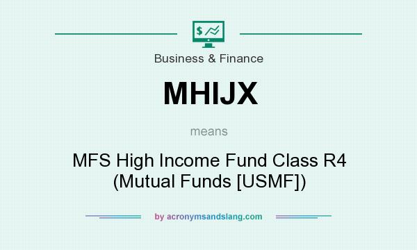 What does MHIJX mean? It stands for MFS High Income Fund Class R4 (Mutual Funds [USMF])