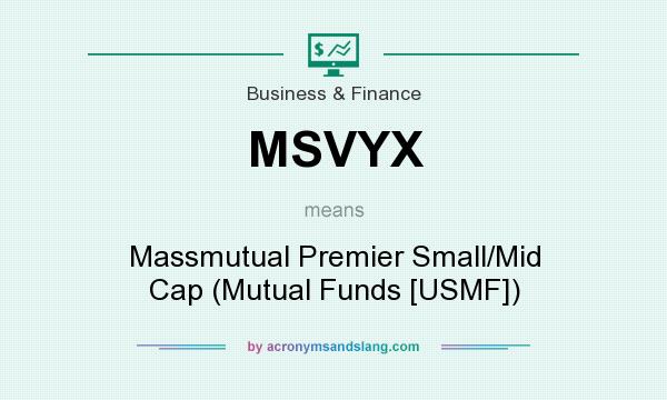 What does MSVYX mean? It stands for Massmutual Premier Small/Mid Cap (Mutual Funds [USMF])
