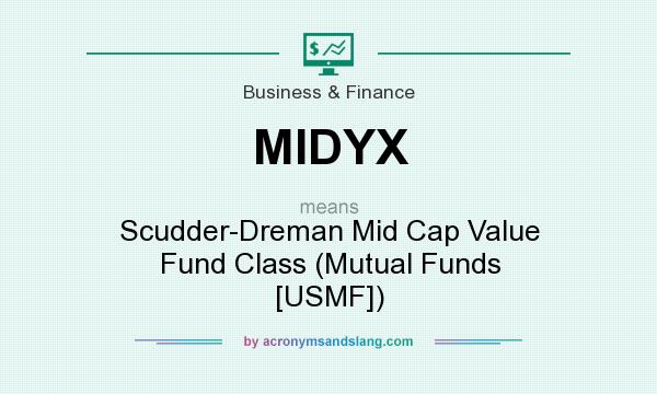 What does MIDYX mean? It stands for Scudder-Dreman Mid Cap Value Fund Class (Mutual Funds [USMF])