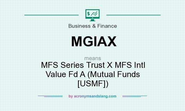 What does MGIAX mean? It stands for MFS Series Trust X MFS Intl Value Fd A (Mutual Funds [USMF])