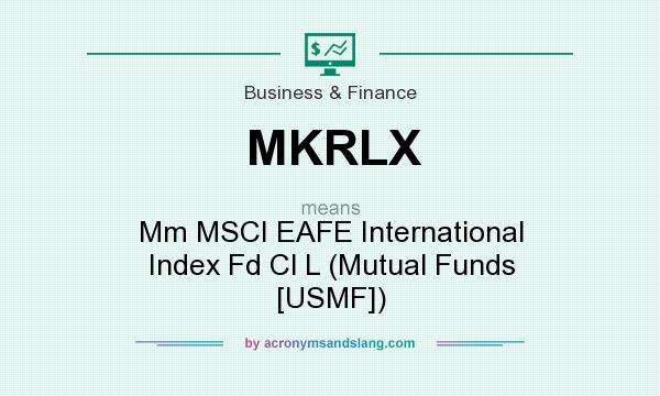 What does MKRLX mean? It stands for Mm MSCI EAFE International Index Fd Cl L (Mutual Funds [USMF])