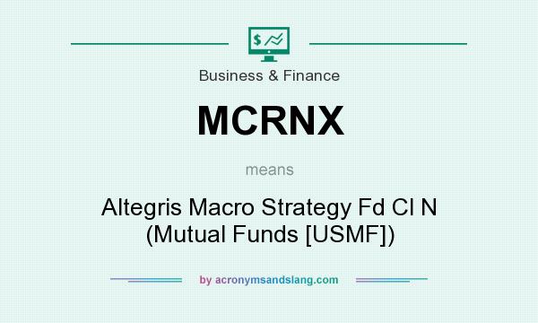 What does MCRNX mean? It stands for Altegris Macro Strategy Fd Cl N (Mutual Funds [USMF])