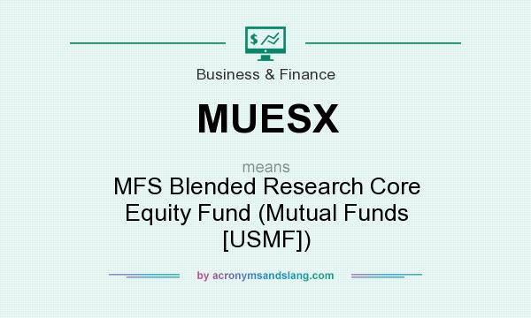 What does MUESX mean? It stands for MFS Blended Research Core Equity Fund (Mutual Funds [USMF])