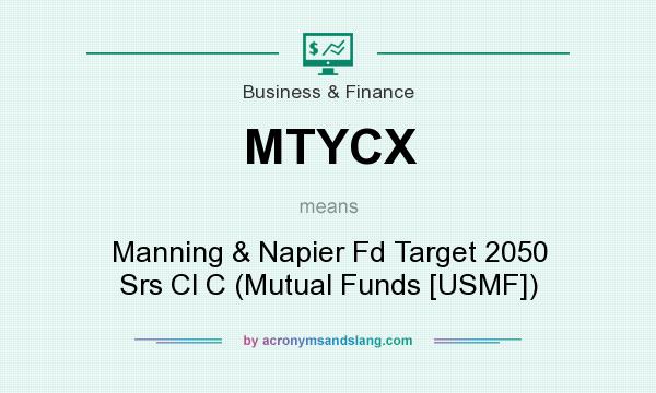 What does MTYCX mean? It stands for Manning & Napier Fd Target 2050 Srs Cl C (Mutual Funds [USMF])
