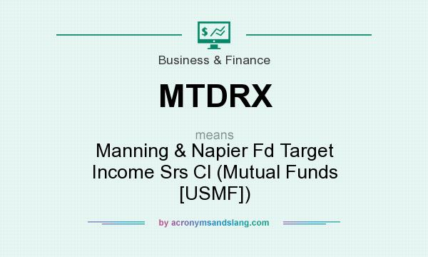 What does MTDRX mean? It stands for Manning & Napier Fd Target Income Srs Cl (Mutual Funds [USMF])