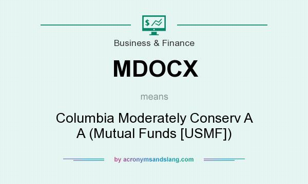 What does MDOCX mean? It stands for Columbia Moderately Conserv A A (Mutual Funds [USMF])
