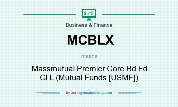 What does MCBLX mean? It stands for Massmutual Premier Core Bd Fd Cl L (Mutual Funds [USMF])