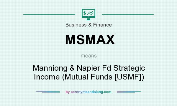 What does MSMAX mean? It stands for Manniong & Napier Fd Strategic Income (Mutual Funds [USMF])