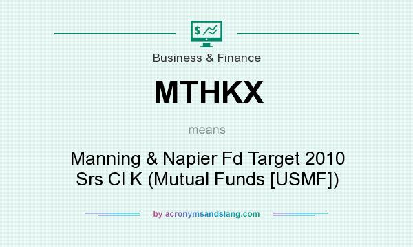 What does MTHKX mean? It stands for Manning & Napier Fd Target 2010 Srs Cl K (Mutual Funds [USMF])