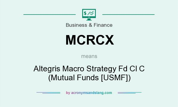 What does MCRCX mean? It stands for Altegris Macro Strategy Fd Cl C (Mutual Funds [USMF])