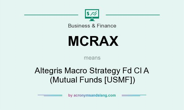 What does MCRAX mean? It stands for Altegris Macro Strategy Fd Cl A (Mutual Funds [USMF])