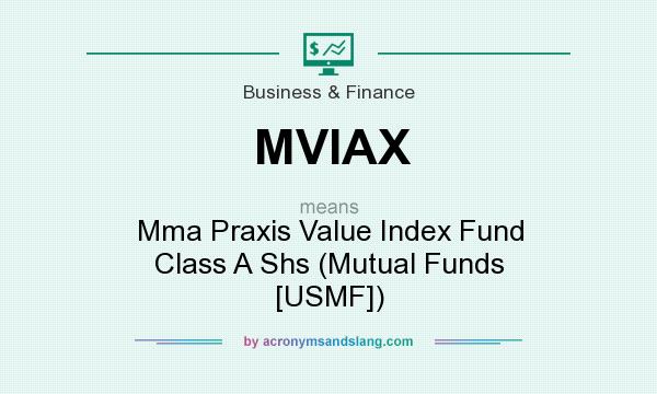 What does MVIAX mean? It stands for Mma Praxis Value Index Fund Class A Shs (Mutual Funds [USMF])
