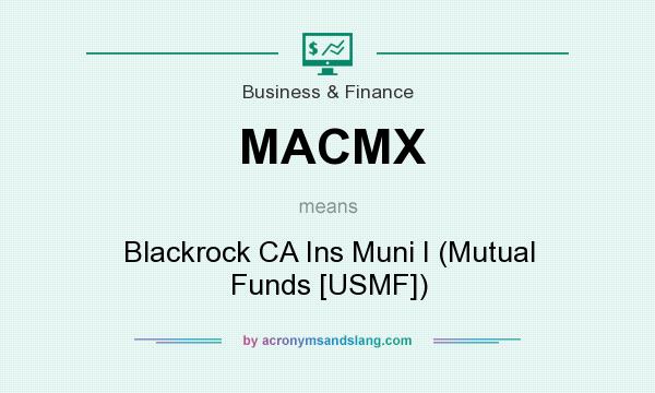 What does MACMX mean? It stands for Blackrock CA Ins Muni I (Mutual Funds [USMF])
