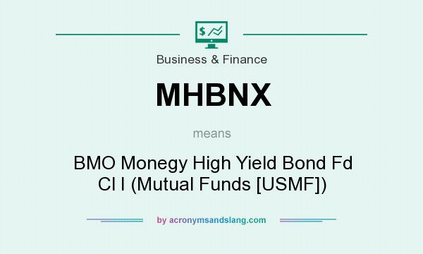 What does MHBNX mean? It stands for BMO Monegy High Yield Bond Fd Cl I (Mutual Funds [USMF])