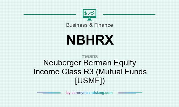 What does NBHRX mean? It stands for Neuberger Berman Equity Income Class R3 (Mutual Funds [USMF])