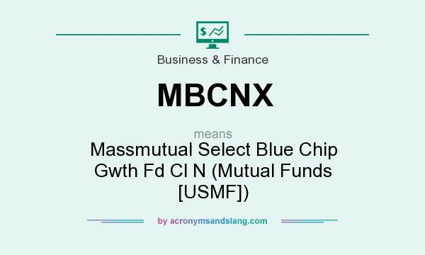 What does MBCNX mean? It stands for Massmutual Select Blue Chip Gwth Fd Cl N (Mutual Funds [USMF])