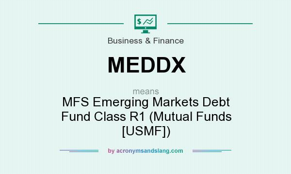 What does MEDDX mean? It stands for MFS Emerging Markets Debt Fund Class R1 (Mutual Funds [USMF])