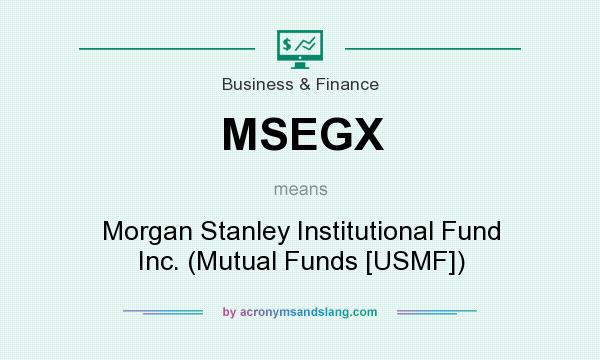 What does MSEGX mean? It stands for Morgan Stanley Institutional Fund Inc. (Mutual Funds [USMF])