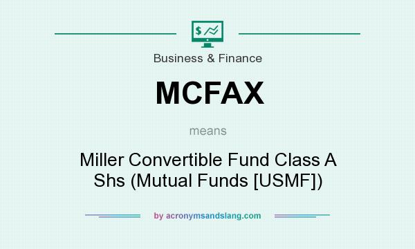 What does MCFAX mean? It stands for Miller Convertible Fund Class A Shs (Mutual Funds [USMF])