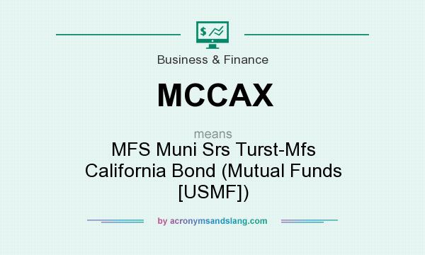 What does MCCAX mean? It stands for MFS Muni Srs Turst-Mfs California Bond (Mutual Funds [USMF])