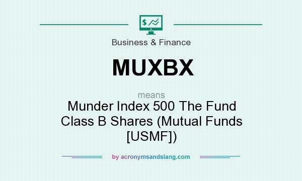 What does MUXBX mean? It stands for Munder Index 500 The Fund Class B Shares (Mutual Funds [USMF])