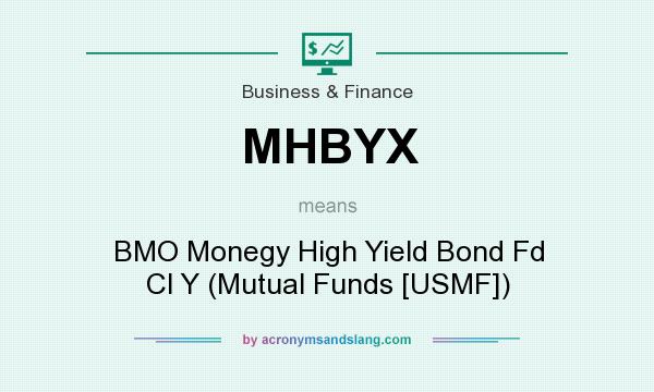What does MHBYX mean? It stands for BMO Monegy High Yield Bond Fd Cl Y (Mutual Funds [USMF])