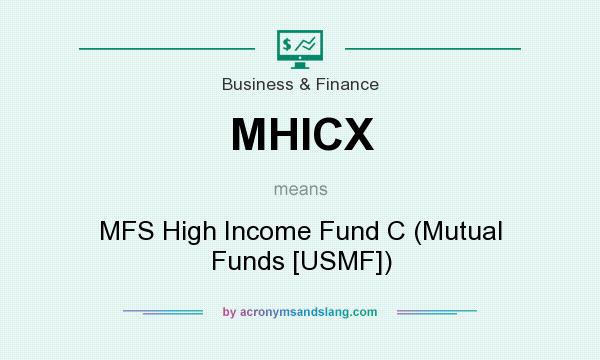 What does MHICX mean? It stands for MFS High Income Fund C (Mutual Funds [USMF])