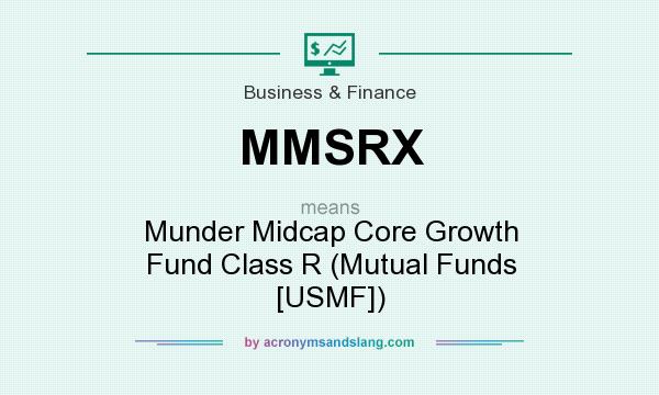 What does MMSRX mean? It stands for Munder Midcap Core Growth Fund Class R (Mutual Funds [USMF])