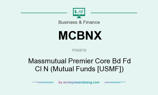 What does MCBNX mean? It stands for Massmutual Premier Core Bd Fd Cl N (Mutual Funds [USMF])