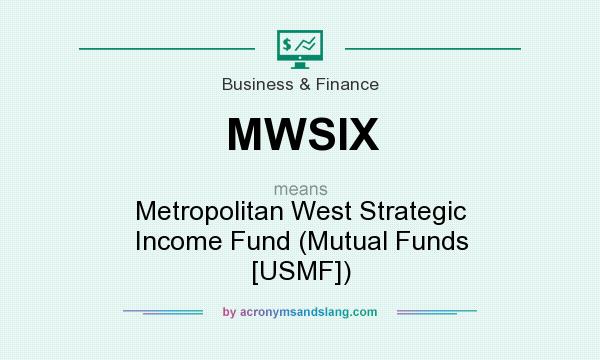 What does MWSIX mean? It stands for Metropolitan West Strategic Income Fund (Mutual Funds [USMF])