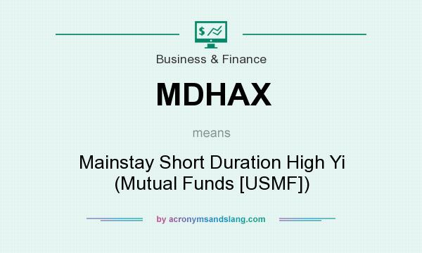 What does MDHAX mean? It stands for Mainstay Short Duration High Yi (Mutual Funds [USMF])