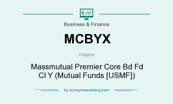 What does MCBYX mean? It stands for Massmutual Premier Core Bd Fd Cl Y (Mutual Funds [USMF])