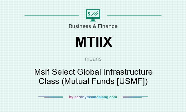 What does MTIIX mean? It stands for Msif Select Global Infrastructure Class (Mutual Funds [USMF])