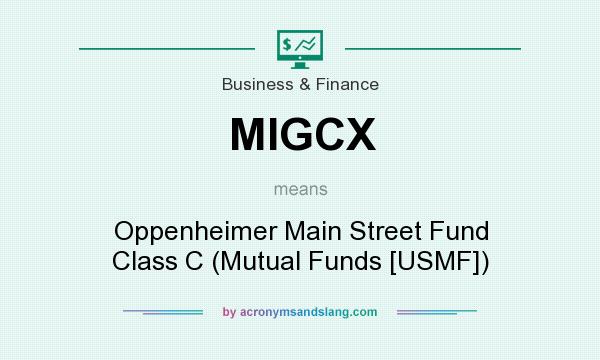 What does MIGCX mean? It stands for Oppenheimer Main Street Fund Class C (Mutual Funds [USMF])