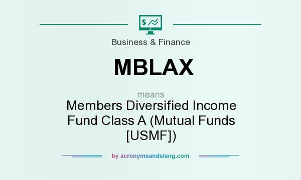 What does MBLAX mean? It stands for Members Diversified Income Fund Class A (Mutual Funds [USMF])